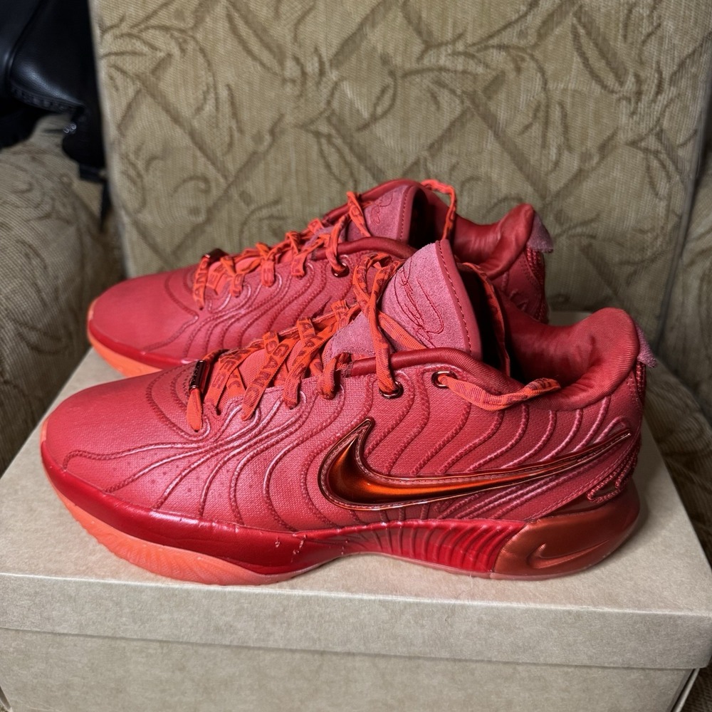 SIZE 9.5 NIKE LEBRON XXI JAMES GANG CRIMSON RED BASKETBALL SHOES HF5951-600